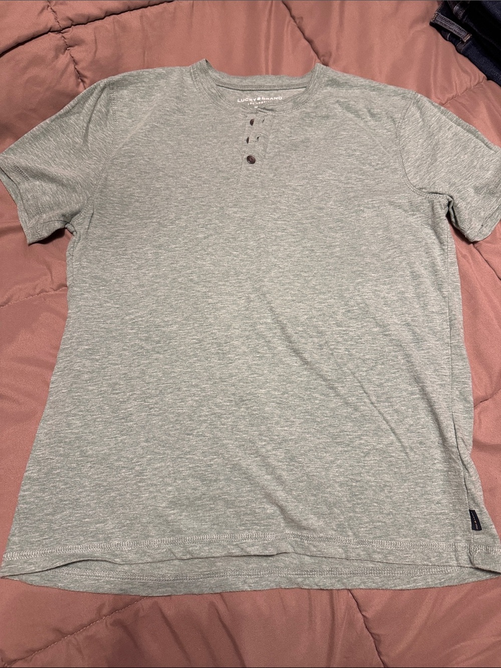 Lucky Brand Men's Heather Sage Short-Sleeve Henley